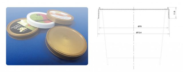 薄肉ラベル付きキャップ