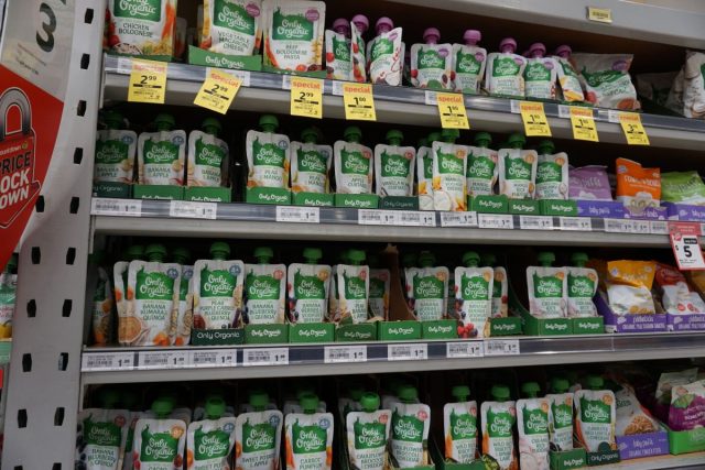 ニュージーランドのスーパーの陳列棚