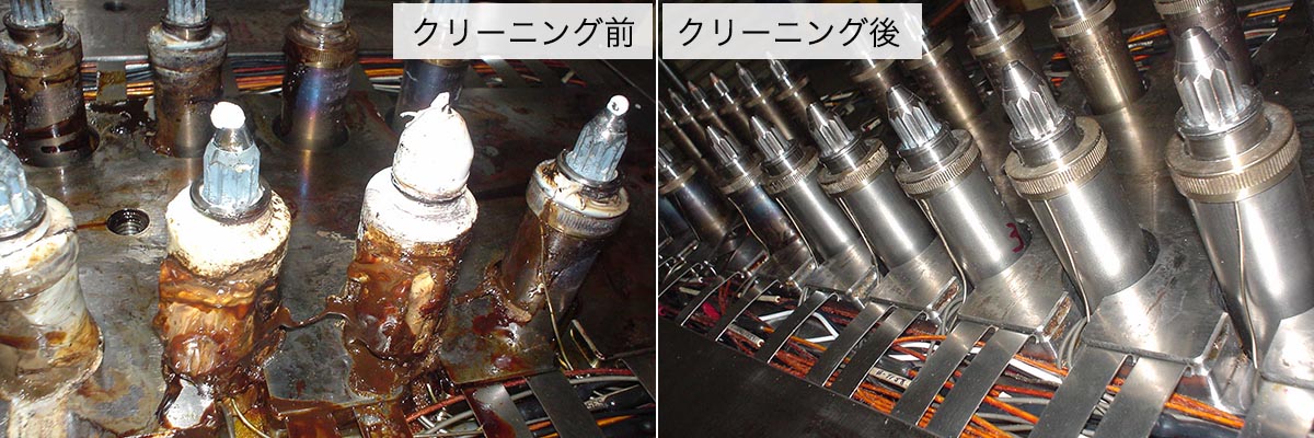 ホットランナーノズル部のクリーニング