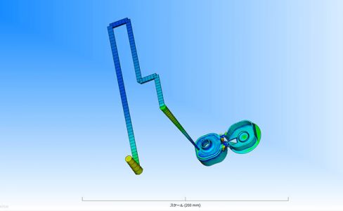 成形品とランナーの樹脂流動
