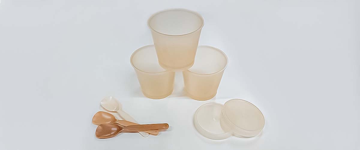 タピオカ粉が混ざった樹脂での成形